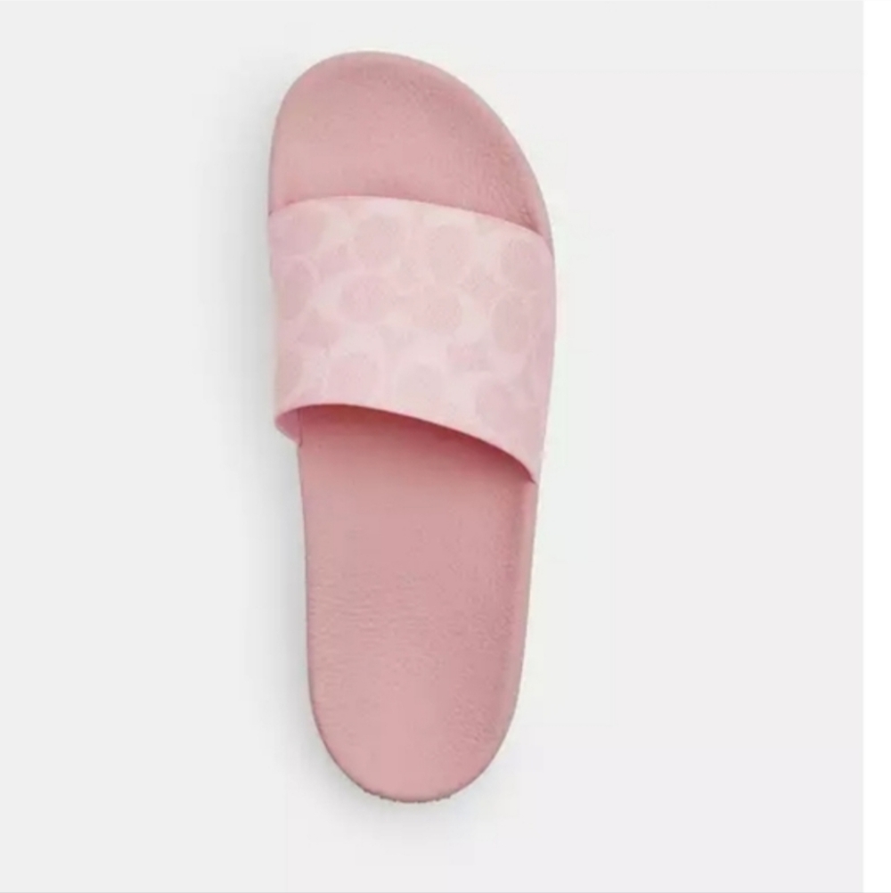 New! Coach Udele Sport Powder Pink Slide Sandals